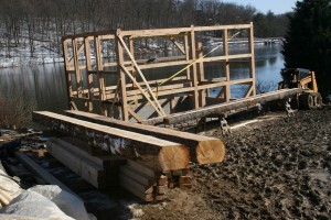 Frame Repairs -- New Log Joists In Foreground