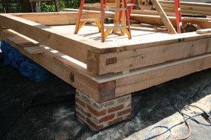 Corner Joinery Detail -- Concrete Piers Were Wrapped With Salvaged Antique Bricks