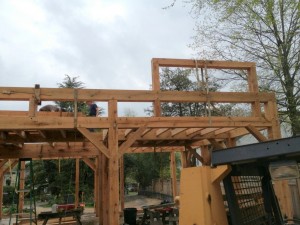 Framework to support dormer roof.