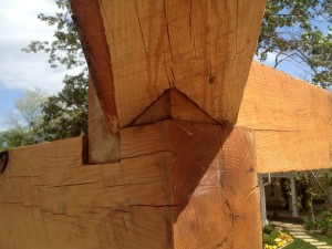 Timber framers breathe a sigh of relief when such a complicated piece lands so perfectly in its home.