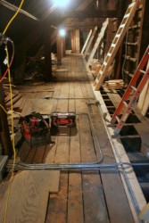 In a building this long and large, accessing the whole space means lots of ladders and lots of walkways!  The aisles are 145 feet long.